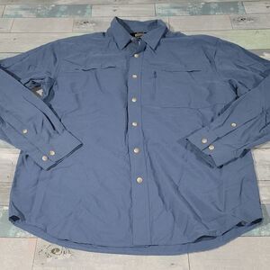 Field Tested Guide Gear Long Sleeved Blue Shirt sz Large